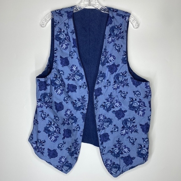 Western Floral Denim Reversible Vest XL-XXL - Picture 3 of 4